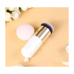 Andra hush￥llsdrottar Andra hush￥llens diverse knubbiga Pier Foundation Flat Cream Makeup Brushes Professional Cosmetic Brush Porta Dhwqy