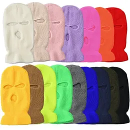 Máscaras de festa Tampa de máscaras de máscara de máscara de balaclava de inverno Faces completos para o inverno esportes ao ar livre CS Winte três buracos Balaclavas Chapéus de ciclismo SS1208