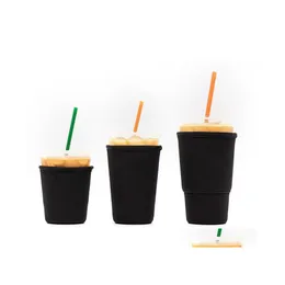 Other Drinkware Other Drinkware 5 Colors Reusable Iced Coffee Sleeve Insator Cups Sleeves 30Oz 20Oz 16Oz For Cold Drinks Beverages N Dhza6