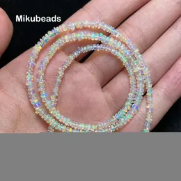 Beaded Necklaces Wholesale Natural 5A Opal Rondelle Flat Loose Beads For Making Jewelry Bracelet Necklace DIY 221207