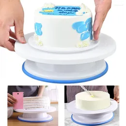 Strumenti di cottura Giradischi Giradischi Decorazione di torte Supporto rotante Giradischi rotondi antiscivolo da 10 pollici Accessori da cucina