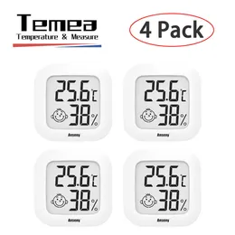 Temea 4 Pack Mini Indoor Digital Thermoter Thermometer Hygroter Set Room влажность измеритель измеритель ЖК -дисплей датчик температуры дисплея