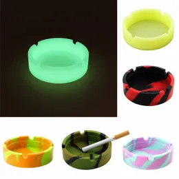 Posacenere rotondo in silicone Portacenere Portacenere Portasigarette portatile antiscottatura luminoso Multicolor