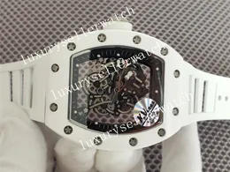 Super Herren-Armbanduhr in KV-Fabrikqualität, 42 mm, 055, automatisches japanisches Miyota 8215-Uhrwerk, weiße Keramiklünette, Saphirglas, Kautschukarmband, Zifferblatt