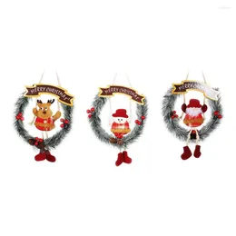 Christmas Decorations Wreath For Front Door Winter Wreaths Pendant Merry Sign Santa Reindeer Snowman Doll Holiday Garland S