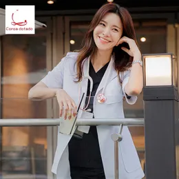 Stomatolog high-end Custom Medical Beauty Plastic Plastic Nurse Lab Coat Short Sleeve White-Coat White Clow Doctor Work Clothes