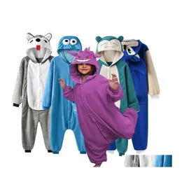 Pajamas Kids Children Clothes Animal Fl Body Pjs Onesie Onepiece Sleepwear Girls Boys Cosplay Pyjama Costume 221020 Drop Delivery Ba Dh0Js