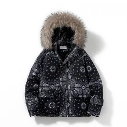 Men S Down Parkas Men Hip Hop特大のパッド付き爆撃機ジャケットフード付きコートストリートウェアグラフィティパーカコットンハラジュク冬4XL 221208