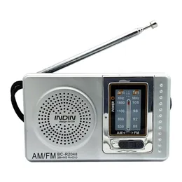 Portable Ham Radio Pocket Size Telescopic Antenna Battery Powered Mini Multifunctionl AM FM Radio for Elder BC-R2048