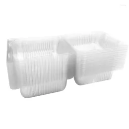 Gift Wrap 100Piece Clear Food Boxes Dessert Containers Cheesecake Stackable Square