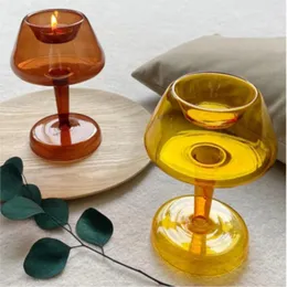 Candele Ins Retro Desk Lamp Glass Candlestick Desktop Decorazione per la casa Soggiorno Fucile Arritazione Articolo Creativo Vaso