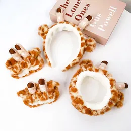 2023 Plush Giraffe Ears Opaska na głowę Kobiety Cosplay Temat Party Hair Band Hair Hoop Bezel Christmas Halloween zabawne akcesoria do włosów