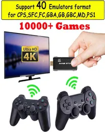 4K HDハンドルビデオゲームコンソール24GワイヤレスコントローラーPS1FCGBA 40エミュレータレトロテレビゲーム10000ミニゲームスティックH118343776