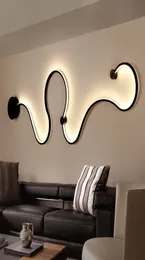 Modern Curve LED Wall Lamp Snakelike S Shape Fixtures Lights For Living Room Aisel Corridor Aluminium Home Decor Murale Luminaire8353026