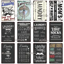 Laundry Vintage Metal Painting Tin Signs Restroom Decor Man Cave Plaque Club Wall Decors Bar Sign Home Decor Poster 20cmx30cm Woo