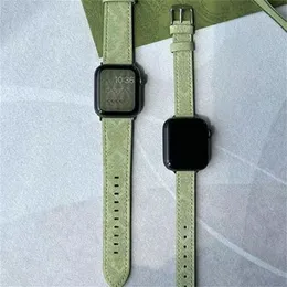 Top Watch Band para iPhone Relógio 40mm 44mm 45mm iwatch 2 3 4 5 6 7 tiras inteligentes Luxuris Leather Braceletwatch tiras