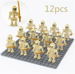 Ninja Skeleton Medieval Castle Knight Warriors Esqueletos Bloco Bloco de Builsão de Orcs Figuras Coleção Toys For Kids Presentes 2207264966494