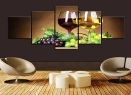 5 stycken inramad whisky is vinglas och druvväggkonstbilder för kök bar väggdekor affischer och tryck canvas målning7747164