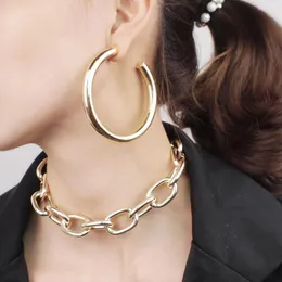 Hoop oorbellen 60 mm diameter brede koper grote mode sieraden punk ronde statement voor vrouwen brincos