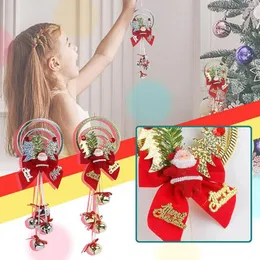 Christmas Decorations Plastic Pendants Supplies Accessories Three-Ring Iron Cross Bell String Door Hanger Durable Tree Ornaments