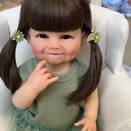 Dolls NPK 55CM Full Body Soft Silikon Reborn Toddler Raya Lifelike Touch Wysokiej jakości prezenty dla dzieci 221208