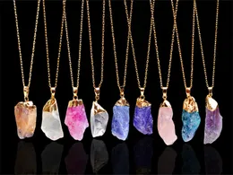 Kvinnliga m￤n smycken naturlig kristall kvartsl￤kningsp￤rrp￤rla naturlig ￤delstenhalsband