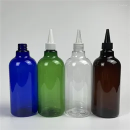 Förvaringsflaskor 12 st 500 ml E flytande tom plast med spetsig munkap med stora lotion kosmetiska förpackningsbehållare flaskresa