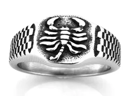Stal nierdzewna punk vintage męskie lub damskie biżuteria Celtic Watchband Scorpion Pierścień Pierścień dla braci Sióstr FSR20W473384950