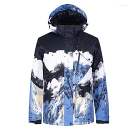 Skiing Jackets Men's And Women's Ski Windproof Waterproof Winter Outdoor Sports Warm Printing Coat Men Snow Raincoats AL035