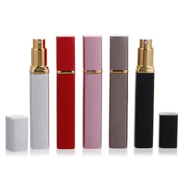 Perfume Bottle Metal Case Glass Tank Aluminum Nozzle Spray Refillable Fragrance Cases Cosmetic 12ml