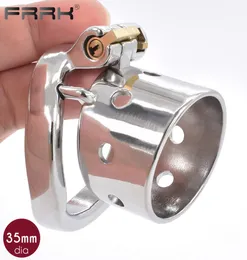 Massager Vibrator Frrk Small Penis Rings Stainless Steel Male Chastity Cage ual Wellness Bondage Cock Belt Lock Devices Bdsm Sex T7587076