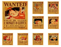 Duvar Çıkartmaları Bir Parça Klasik Anime Vintage Poster Luffy Zoro Oda Dekor Art Kraft Paper9947067