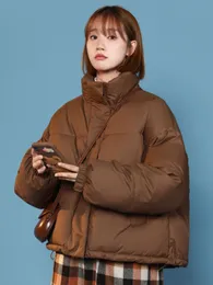 Women's Down Parkas Female Clothing Jackets for Women In Coats Solid Color Thick Thermal Cottonpadded Jacket Korean Fashion Long SleeveTop 221208