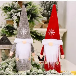 Dekoracje świąteczne gnome okładki wina ozdoby dekoracje do domu 2022 Prezenty świąteczne prezenty Natal Noel Happy Year