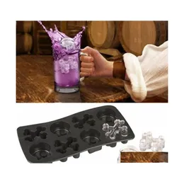 Ice Cream Tools Skeleton Tray 8 Holes Sile Skl Cube Molds Halloween Party Horror Chocolate Home Drinking Diy Supplies Vt1514 Drop De Dhv6U