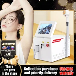 White 3 Wavelength 755nm 1064nm 808nm RF Equipment Hair Removal Machine Painless Diode Laser for Removal Results Face Body