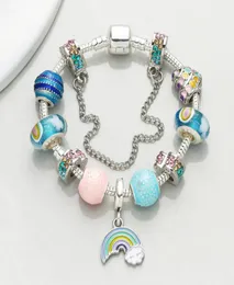 Rainbow Pendant Bransoletka Europe Modna szklana koraliki szklane drobne bransoletki dla kobiet DIY Biżuter Pulseras Ba0371134049