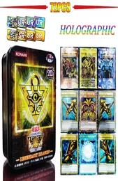 Yugioh -kaarten met tin box yu gi oh kaart 72pcs holografische Engelse versie gouden letter duel links gamekaart blauwe ogen exodia x0927698436