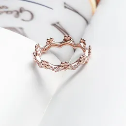 Yellow Gold Plated Flower Crown RING With Original Box For Pandora