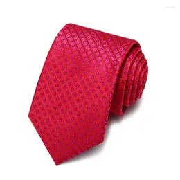 Fliege 2022 Fasion Red Jacquard Weave für Männer 7 cm Slim Hochzeit Party Herren Krawatte Bräutigam Krawatte mit hochwertiger Geschenkbox