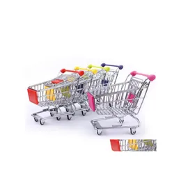 Storage Boxes Bins Mini Supermarket Shop Cart Trolley Toy Creative Phone Pen Organizer Box Collect Tools For Kids Children Toys Gi Dhsxf