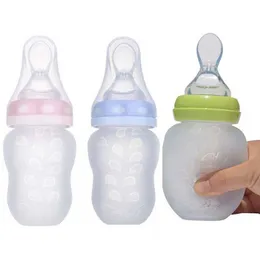 Cups Dishes Utensils SUVI Silicone Soft Spoon Feeding Bottle with cover for Baby Children to East Mushy Rice Take Medicine Have Soup BPA Free 221208