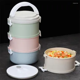 Set di stoviglie in stile giapponese Creative Microonde Planding Box in plastica per bambini Bento Portable perdite per le perdite per le perdite da cucina da cucina