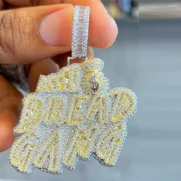 Pão de pão de gargantilha pingente de hip hop iced Out bling pavimentado 5a cubic zirconia cz rock punk colar de menino