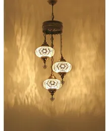 驚くべきトルコのシャンデリアモザイクハンギングモロッコのヴィンテージペンダントランプシェードガラスライト天井シャンデリア1019547