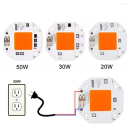 Grow Lights LED COB CHIP Full Spectrum Plant 20W 30W 50W AC220V SMART IC NO BEHￖVER DRIVER Growth Promotion Phyto Lamp