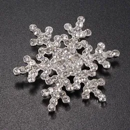 Fashion Sparkling Crystal Rhinestone Snowflake Brooch Pin Corsage Jewelry Gift Christmas Wedding Party Dress Lapel Buckle