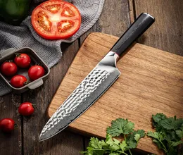Yuzi Professional Kitchen Knives Damascus Steel Chef News News 8 -дюймовый нарезанный инструмент Cleaver с деревянным ручкой из черного дерева7114358