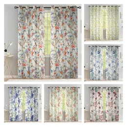 Curtain Window Treatments Colorful Flower Curtain for Living Room Elegant Abstract Curtain Floral Vine Print Window Drapes High Shading7090 2 panels 221208