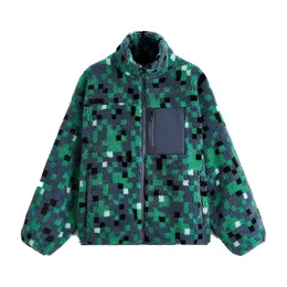 メンズジャケットZach Aiisa Fall Men's Counter Quality Standup Collar Zipper Longleeved Printed Fleece Faux Lambswoolジャケット221208